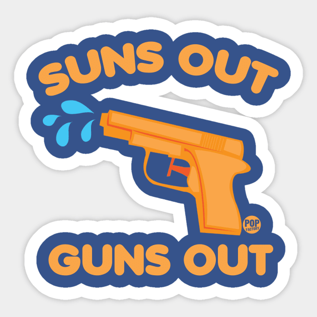 GUNS OUT Sticker by toddgoldmanart